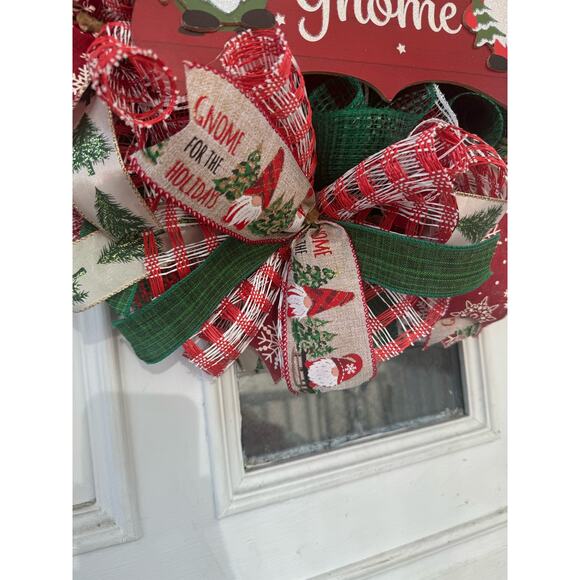Gnome Sweet Gnome Christmas Wreath | Gnome Holiday Decor Winter Gnome Wreath xxx - Picture 3 of 6